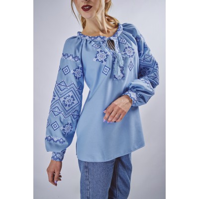 Embroidered blouse "Verkhovyna" azure